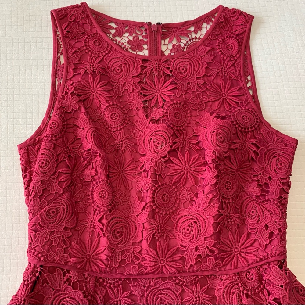 NWT White House Black Market raspberry lace dress